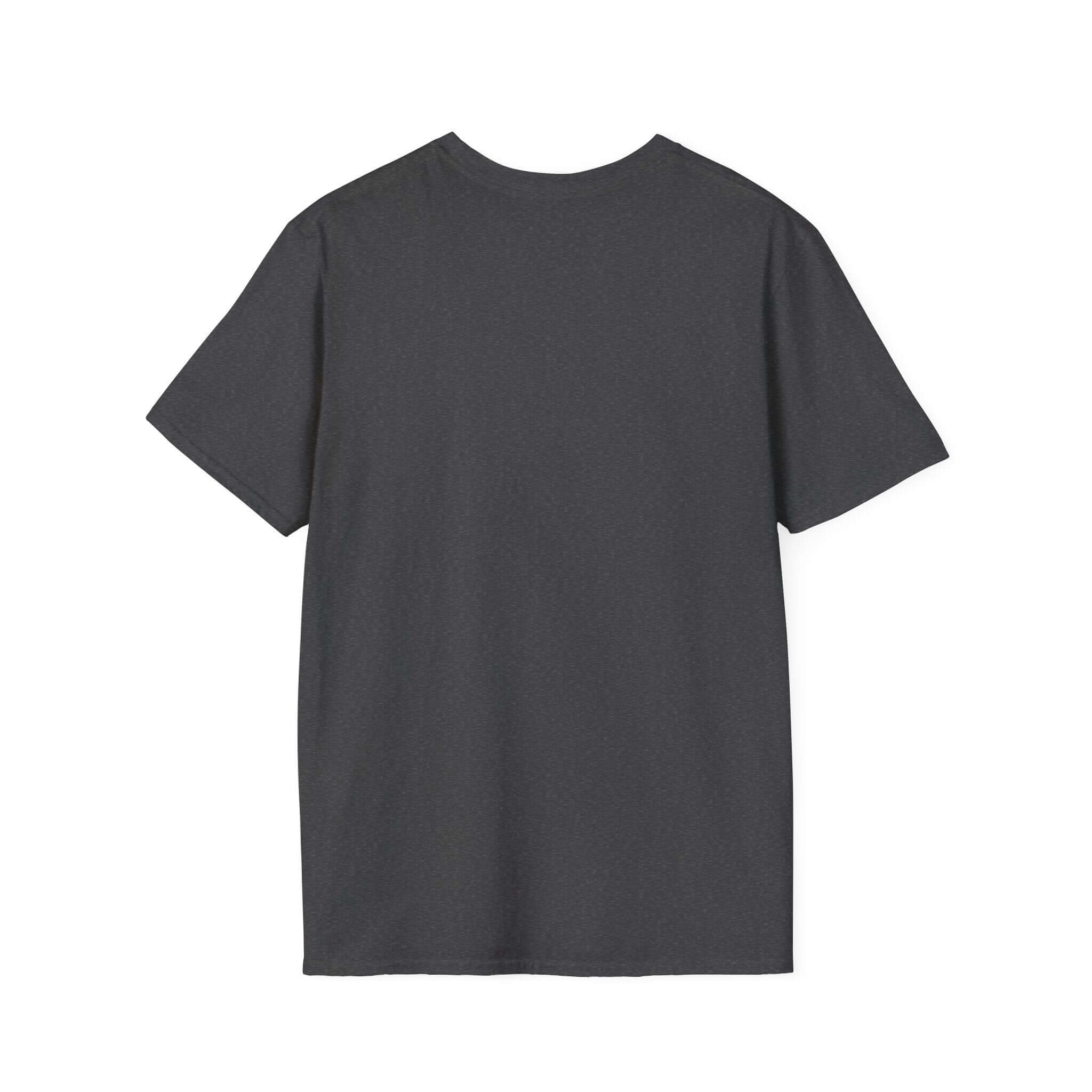 Black unisex softstyle T-shirt back view, 100% ring-spun cotton, perfect gift for mothers.