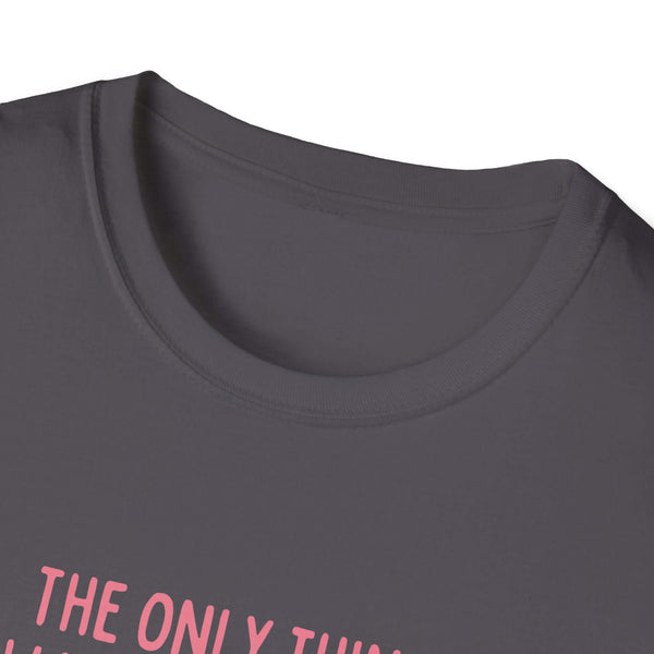 Being a Mother Softstyle T-Shirt in black with pink text, featuring soft and elegant 100% ring-spun cotton fabric for comfort.