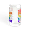16oz It's My Turn Sipper Glass with vibrant colors and playful text design, perfect for stylish hydration or casual gatherings.