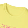 Yellow softstyle T-shirt with pink text for mothers, made from 100% ring-spun cotton, offering comfort and elegance.
