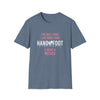 Blue 'Being a Mother' Softstyle T-Shirt with text 'The Only Thing I Like More Than Hand and Foot Is Being a Mother' in pink and white.