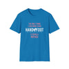 Blue "Being a Mother" Softstyle T-Shirt with white and pink text, perfect gift for mothers, made of 100% ring-spun cotton.