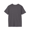Back view of dark grey Being a Mother Softstyle T-Shirt showcasing comfortable 100% ring-spun cotton material.