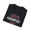 Black 'Hand & Foot Remastered' Being a Mother T-Shirt, perfect gift for mothers, made from 100% ring-spun cotton for comfort.