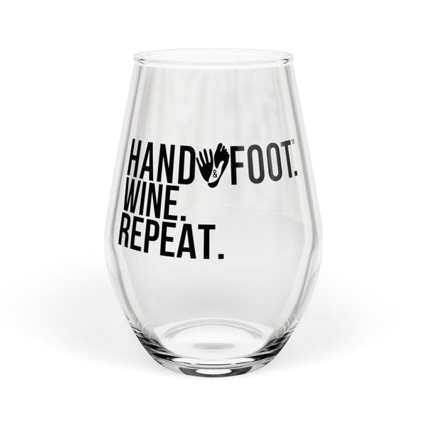 Hand & Foot Stemless Wine Glass - Black
