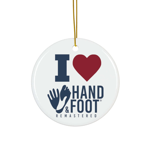 I Love Hand & Foot Ceramic Ornament, 3 Shapes