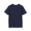 Navy blue Being a Mother Softstyle T-Shirt back view made of 100% ring-spun cotton for comfort and elegance.