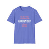 Blue Being a Mother Softstyle T-Shirt with hand and foot print design, perfect Mother's gift, 100% ring-spun cotton, unisex style.