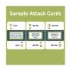 Sample attack cards from Hand & Foot Remastered game featuring unique effects and player interactions.