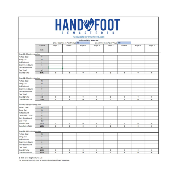 Automated Excel Scoresheet for Individual Games