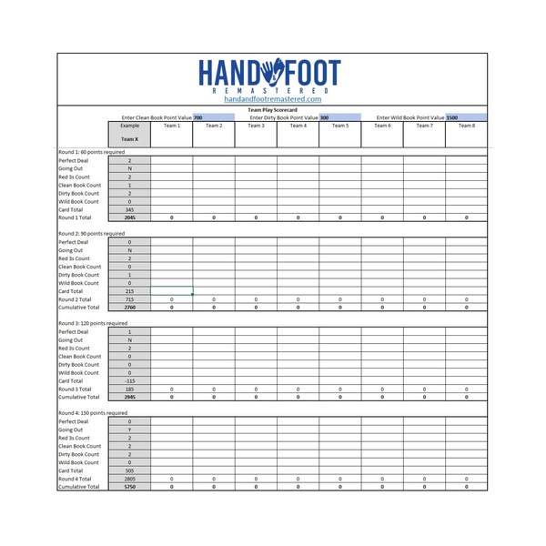 Automated Excel Scoresheet for Team Play