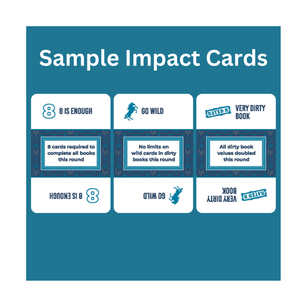 Sample Impact Cards featuring new game rules for Hand & Foot Remastered Action Pack.
