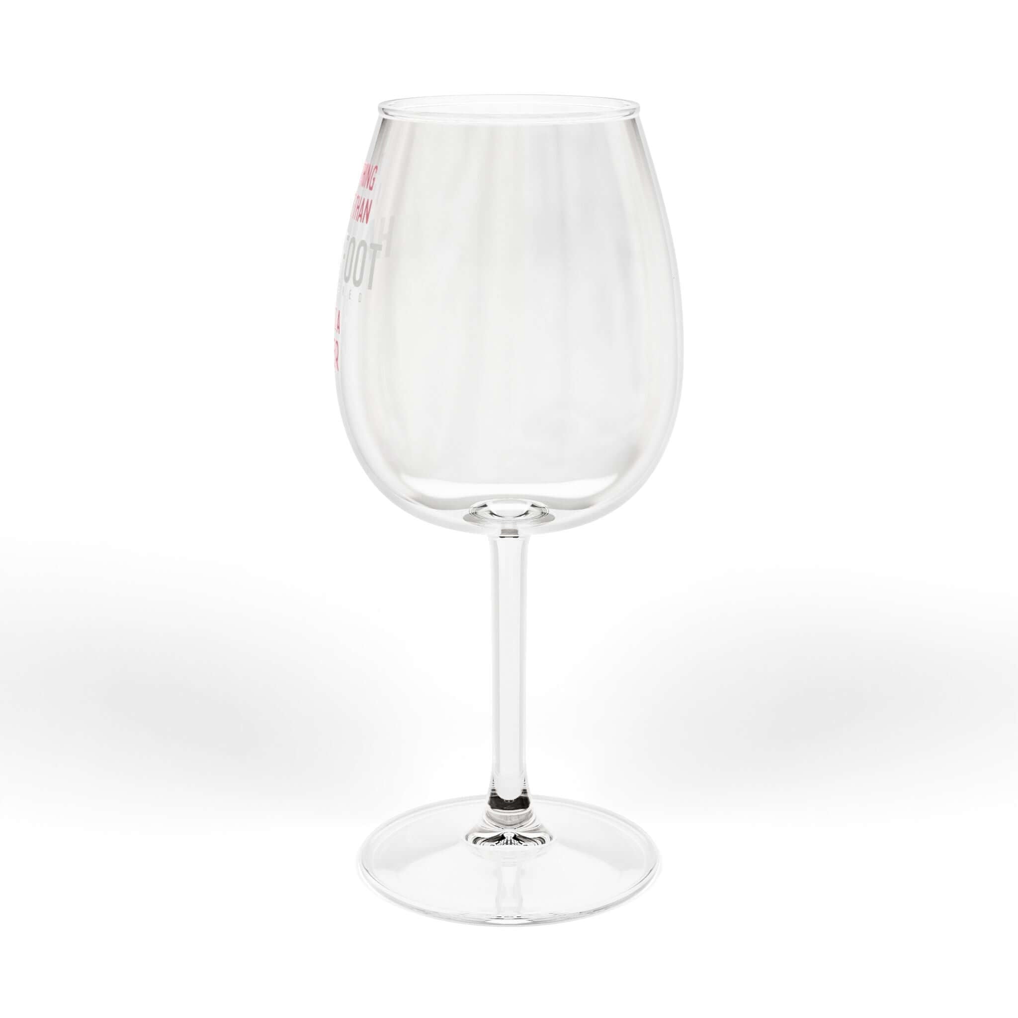 Being a Mother Hand & Foot wine glass with playful quote, perfect gift for moms, holds a generous amount of wine.