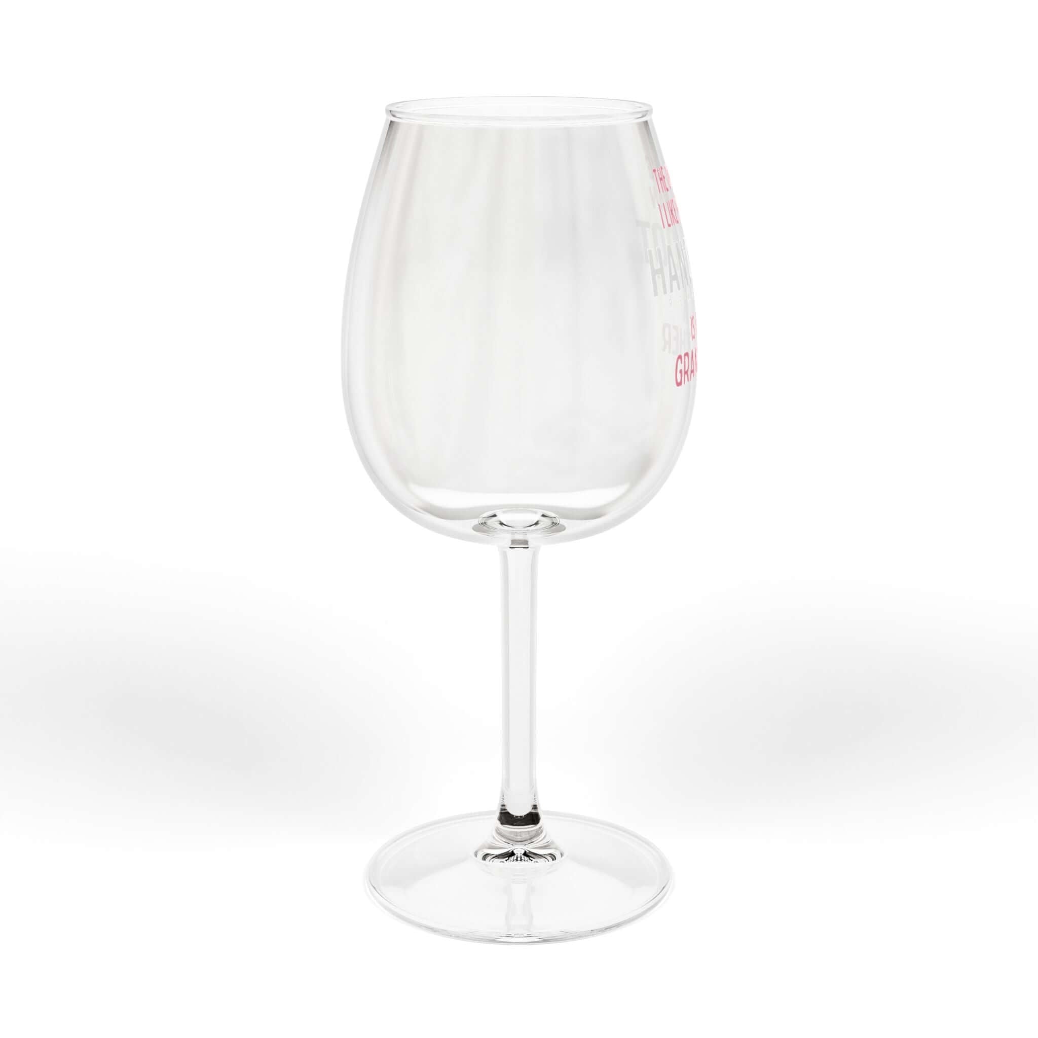Elegant Being a Grandmother wine glass with glossy finish, perfect for games and wine, 12 oz capacity, high-quality glass.