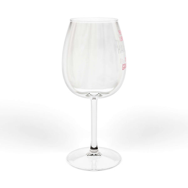 Elegant Being a Grandmother wine glass with glossy finish, perfect for games and wine, 12 oz capacity, high-quality glass.