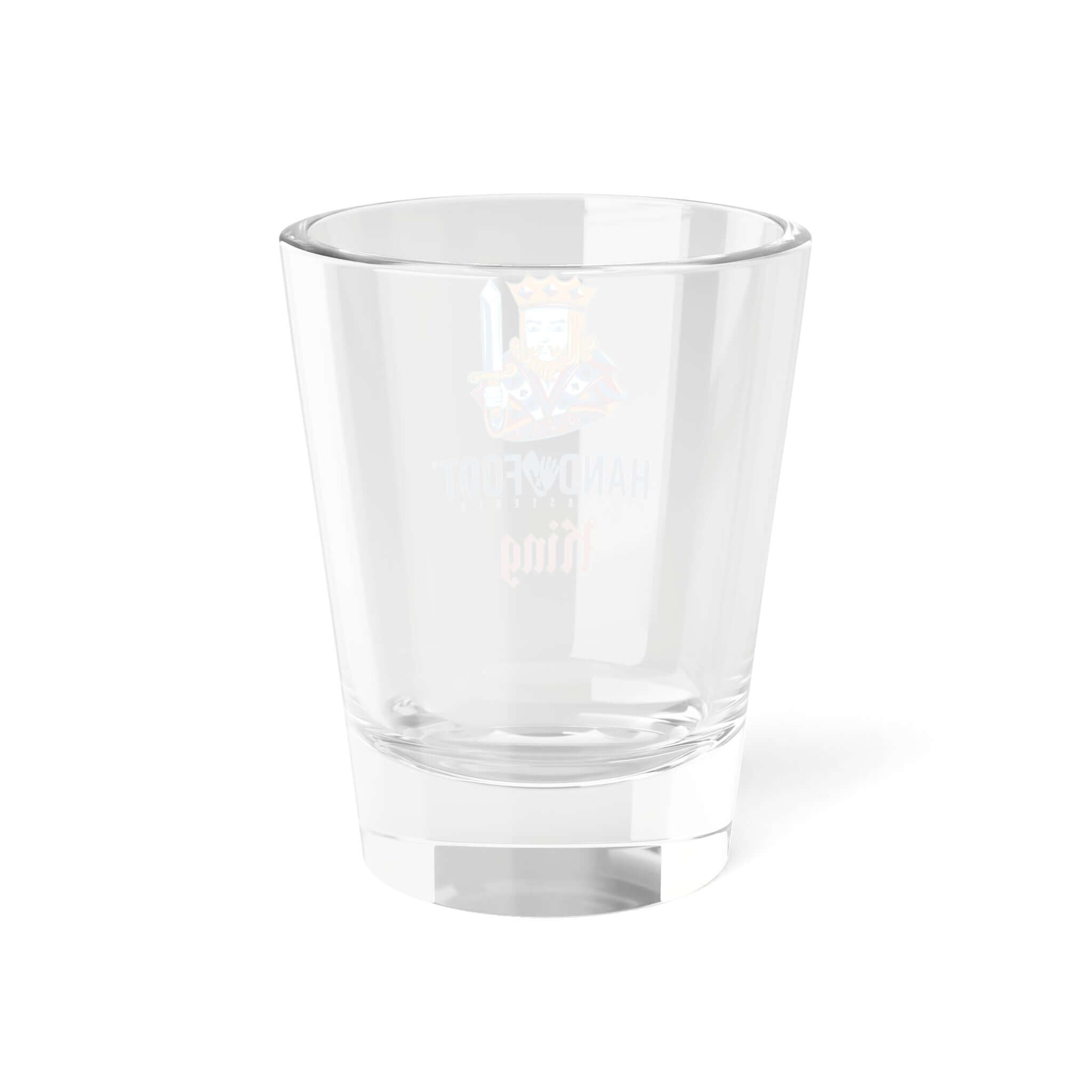 Hand & Foot King Shot Glass with vibrant design, perfect for parties and special occasions, adding style to any barware collection.