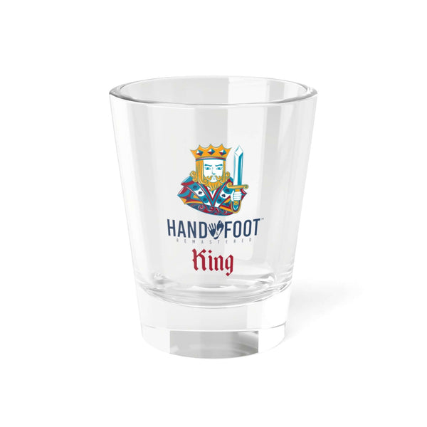 Vibrant Hand & Foot King Shot Glass with colorful king design, perfect for parties and celebrations.
