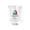 Hand & Foot Queen Shot Glass with vibrant queen design, perfect for parties and adding fun to any barware collection.