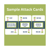 Sample attack cards from Hand & Foot Remastered game featuring unique effects and player interactions.