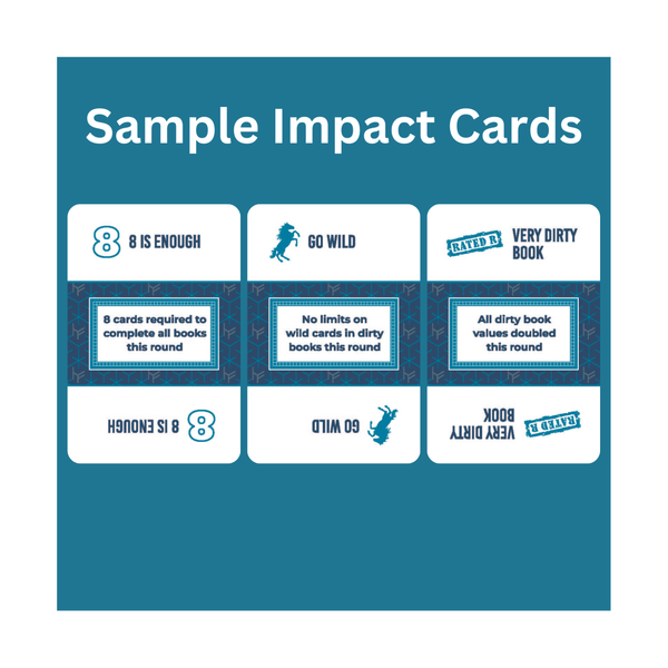 Sample Impact Cards featuring new game rules for Hand & Foot Remastered Action Pack.