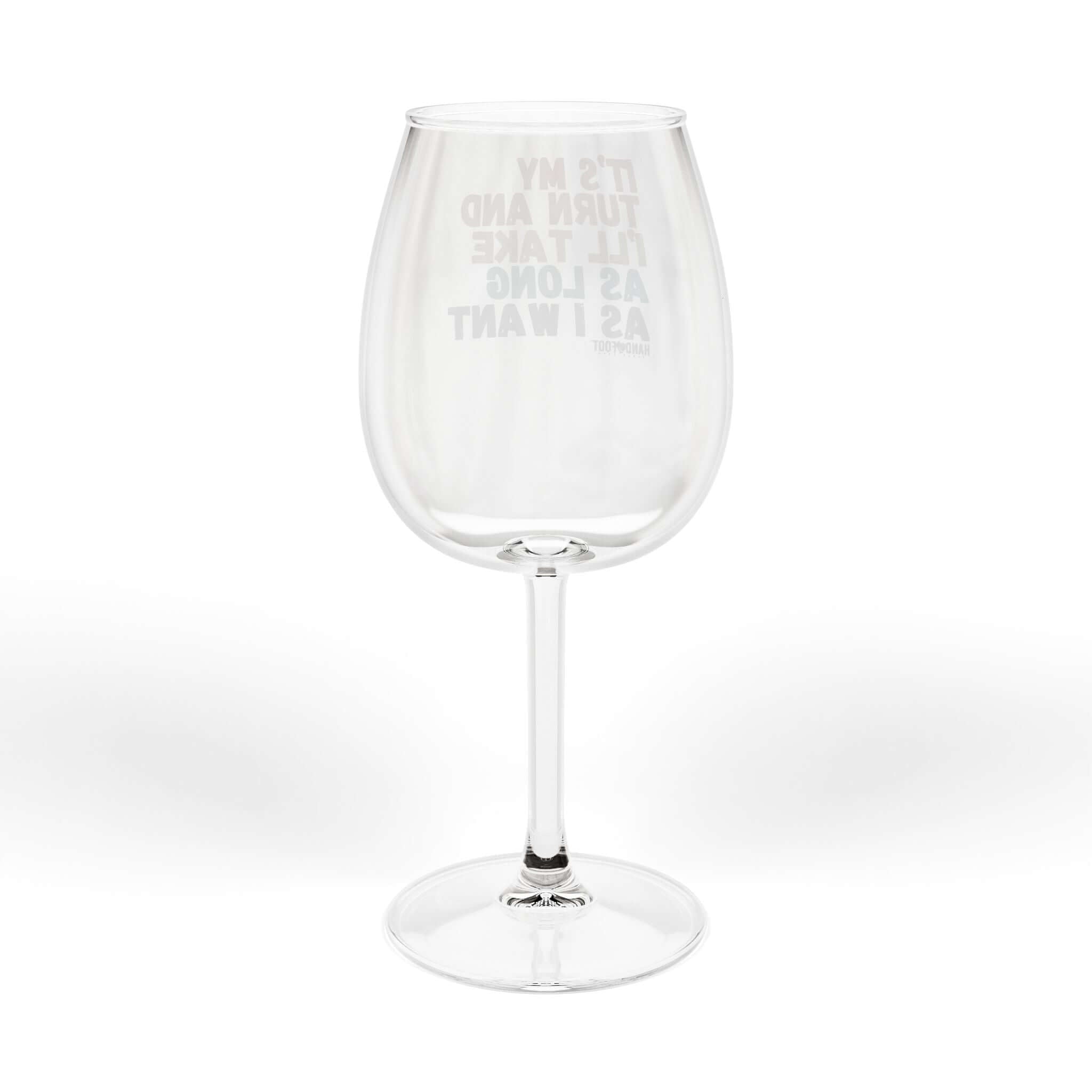 It's My Turn Hand & Foot wine glass, 12 oz, elegant design, chic glossy finish, perfect for wine and game pairing
