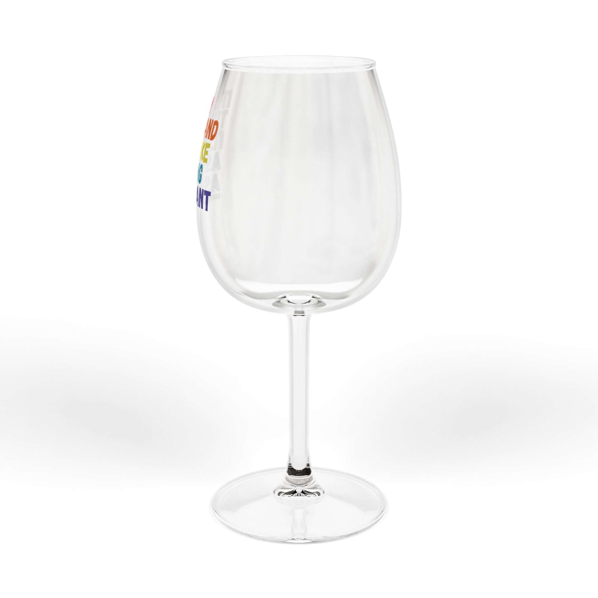 It's My Turn Hand & Foot wine glass, elegant 12 oz glass with colorful text design, ideal for gaming and wine pairing.