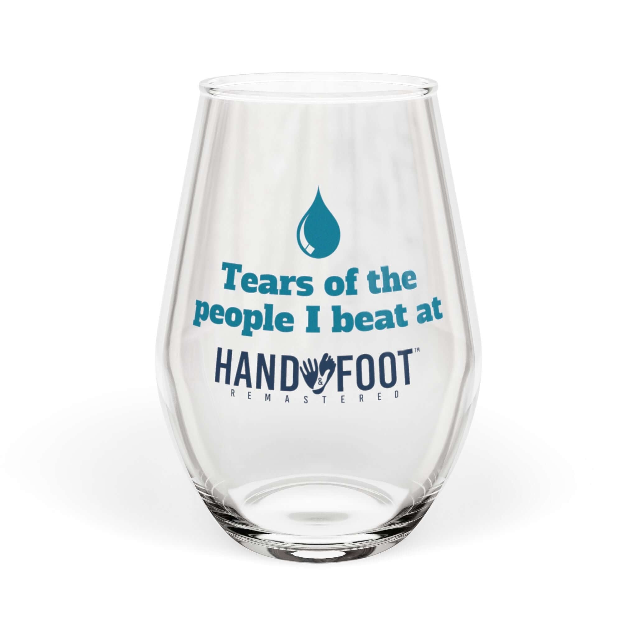 Stemless wine glass with 