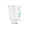 "Tears of the People I Beat" clear shot glass with playful design